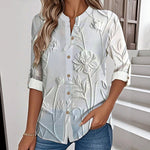 Uformell Bluse Med Blomstertrykk