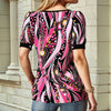 Vintage Bluse Med Abstrakt Trykk