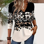 Vintage Bluse Med Leopardmønster