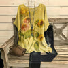 Vintage Bluse Med Blomstertrykk