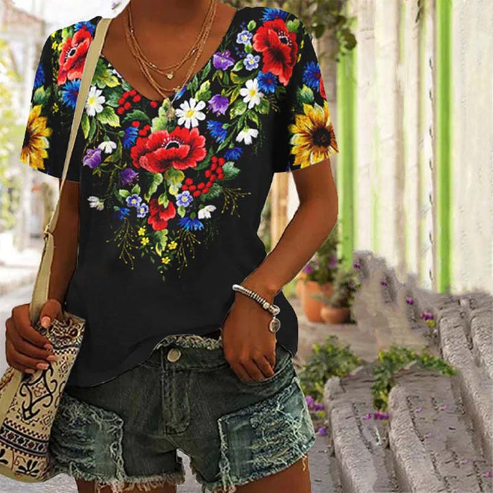 Vintage T-Shirt Mit Blumendruck