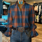 Vintage Rutete Bluse