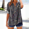 Vintage Bluse Med Blomstertrykk
