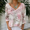 Vintage T-Skjorte Med Blomstertrykk