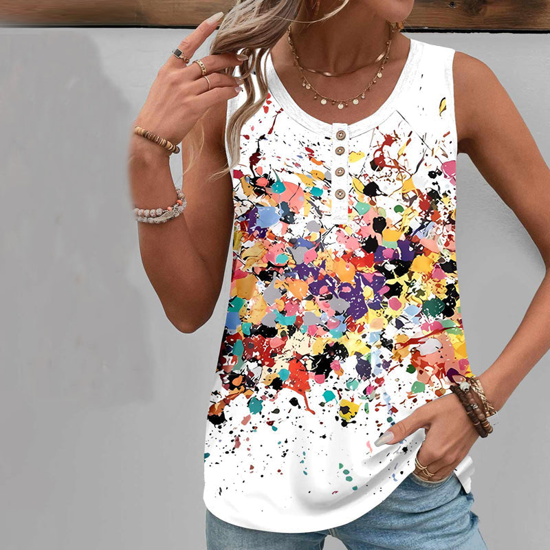 Fargerik Graffiti Tank Topp