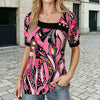 Vintage Bluse Med Abstrakt Trykk