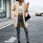 Casual Rutete Strikket Cardigan