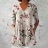 Vintage Bluse Med Blomstertrykk