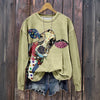 Uformell Sweatshirt Med Dyretrykk