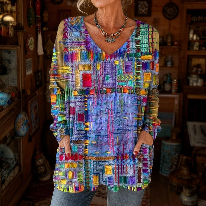 Locker Gestreifter Strickpullover