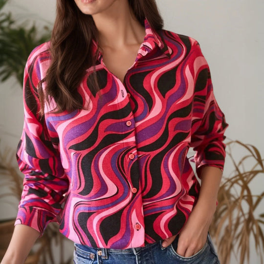 Vintage Bluse Mit Farbverlauf