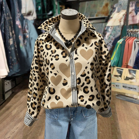 Lässige Bluse Mit Gestreiftem Druck