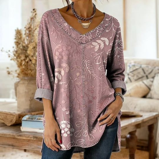 Bunte Bluse Mit Geometrischem Druck
