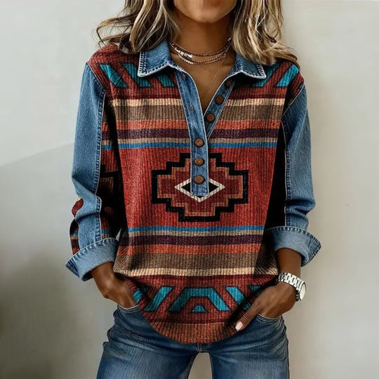 Buntes T-Shirt Mit Geometrischem Druck