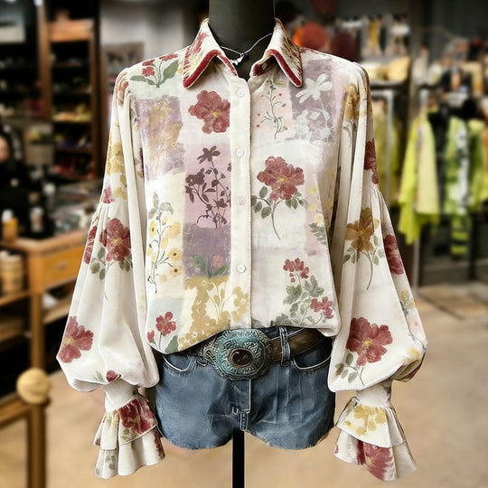 Bunte Bluse Mit Geometrischem Druck