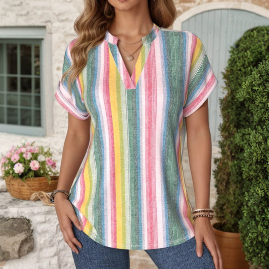 Locker Gestreifter Strickpullover