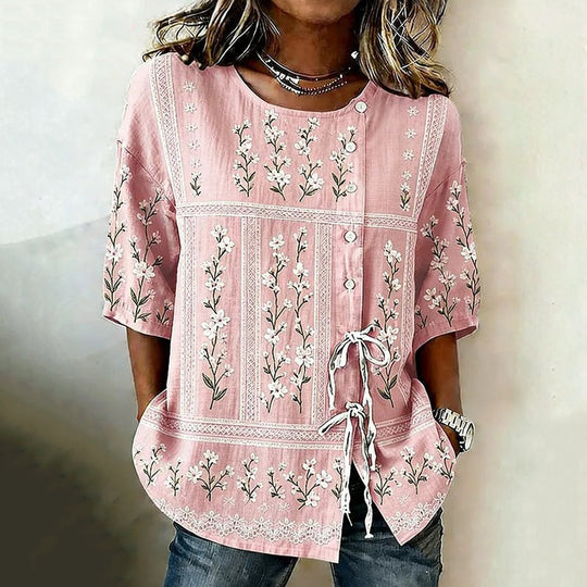 Bunte Bluse Mit Geometrischem Druck