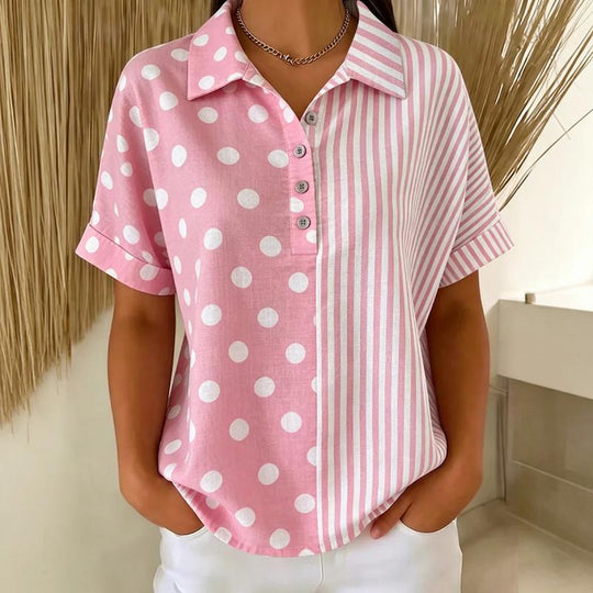 Lässige Bluse Mit Gestreiftem Druck