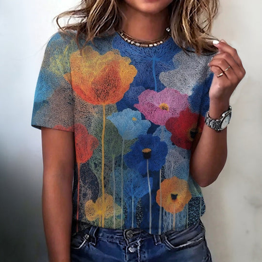 Vintage T-Shirt Mit Geometrischem Druck