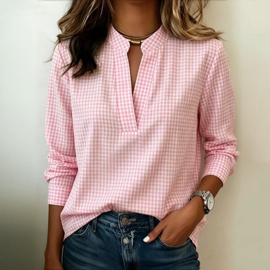 Lässige Bluse Mit Gestreiftem Druck