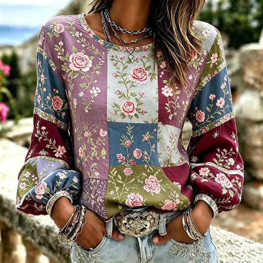 Lässige Bluse Mit Gestreiftem Druck