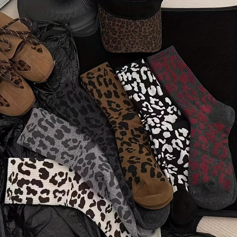 Vintage Sokker Med Leopardmønster