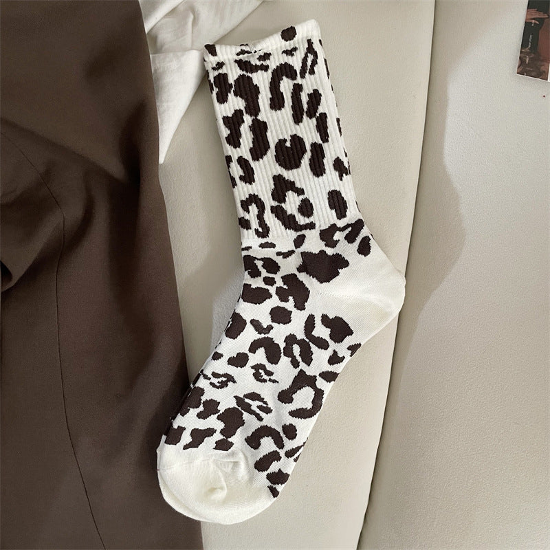 Vintage Sokker Med Leopardmønster
