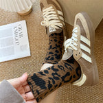 Vintage Sokker Med Leopardmønster