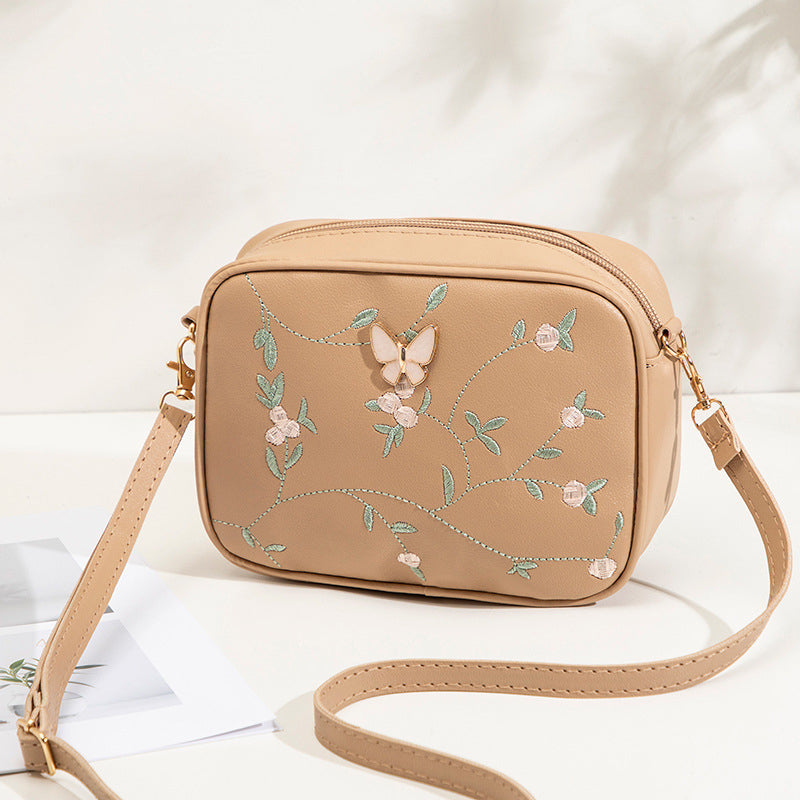 Avslappet Veske Med Blomsterbroderi