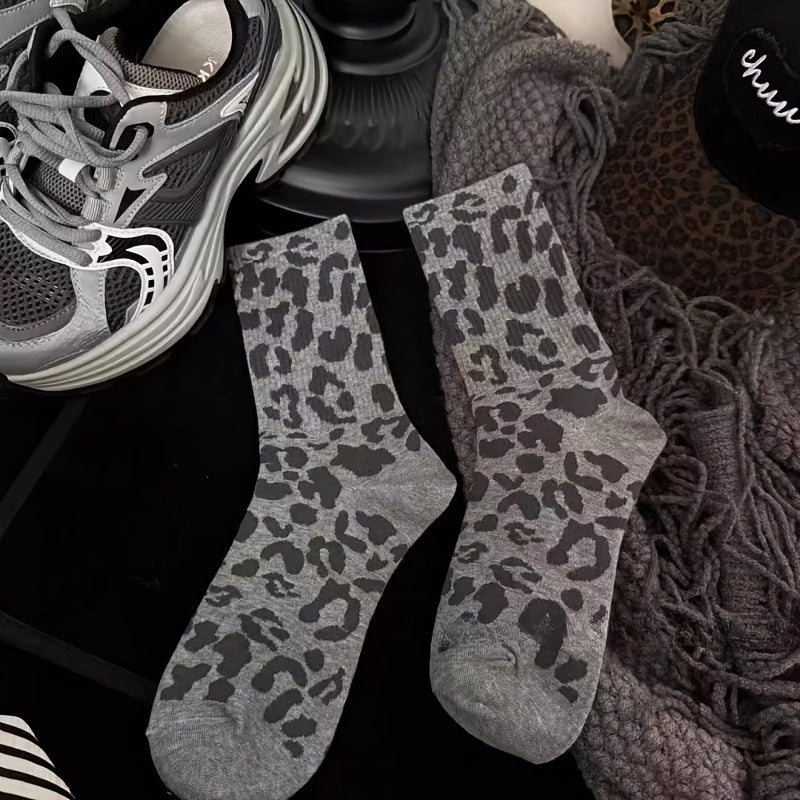 Vintage Sokker Med Leopardmønster