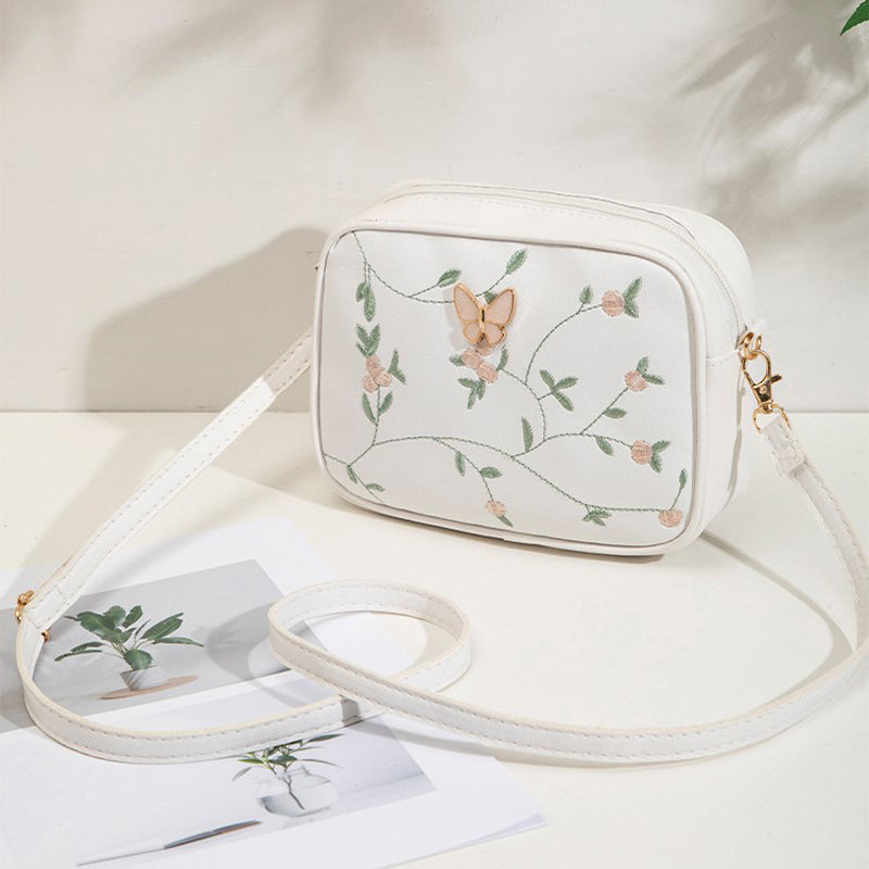 Avslappet Veske Med Blomsterbroderi