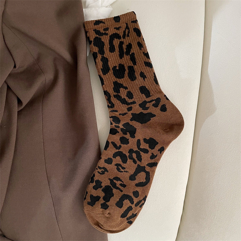 Vintage Sokker Med Leopardmønster