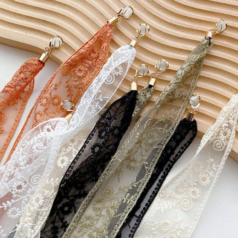 Elegant Blomster Broderi Skjerf