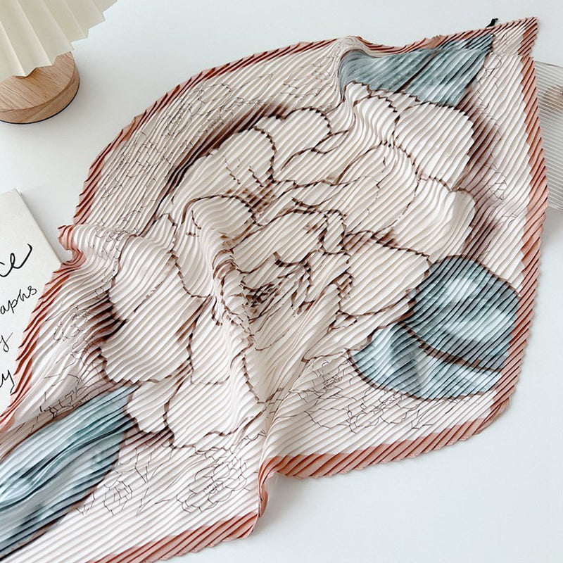 Vintage Skjerf Med Blomstertrykk