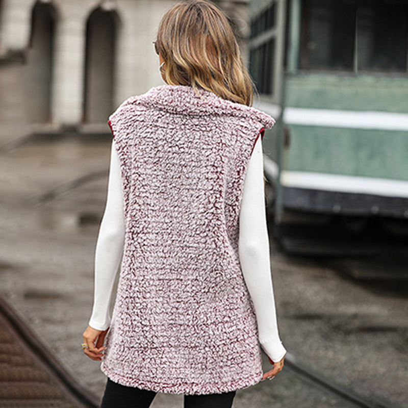 Uformelt Plysj Vest Cardigan