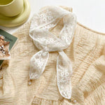 Elegant Blomster Broderi Skjerf