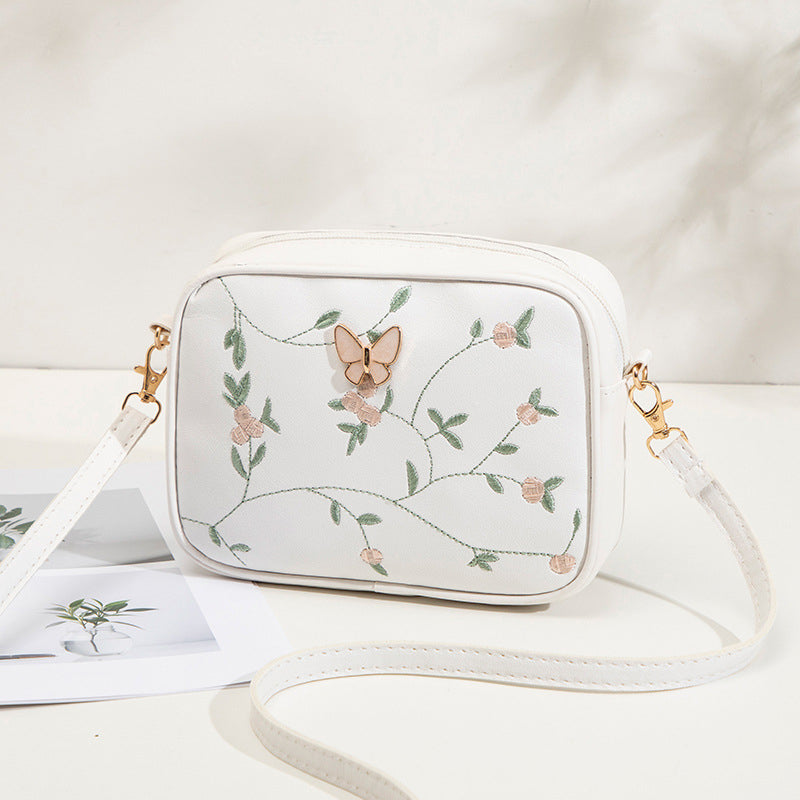 Avslappet Veske Med Blomsterbroderi