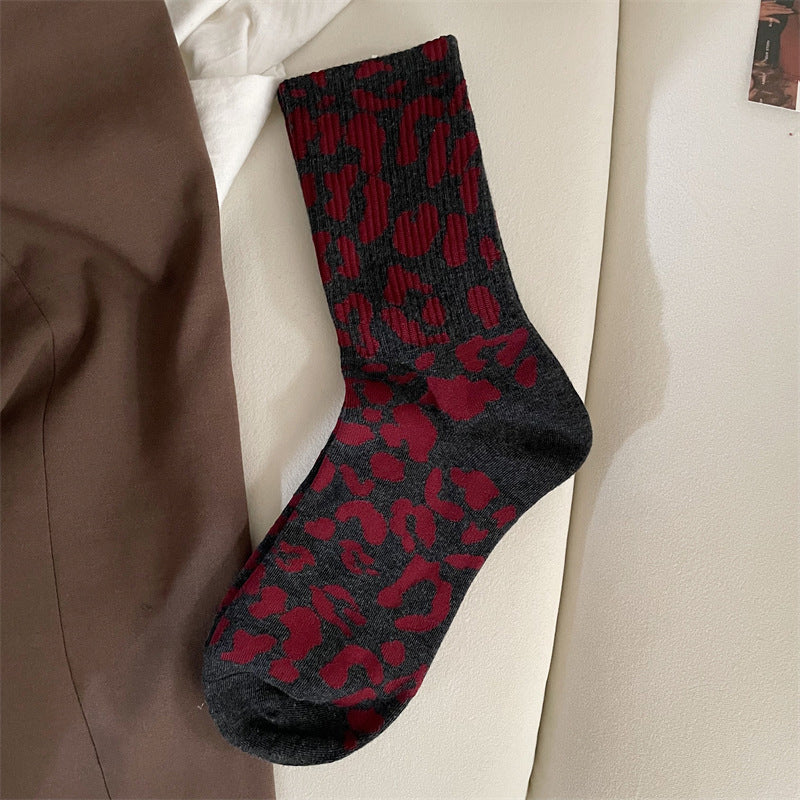 Vintage Sokker Med Leopardmønster