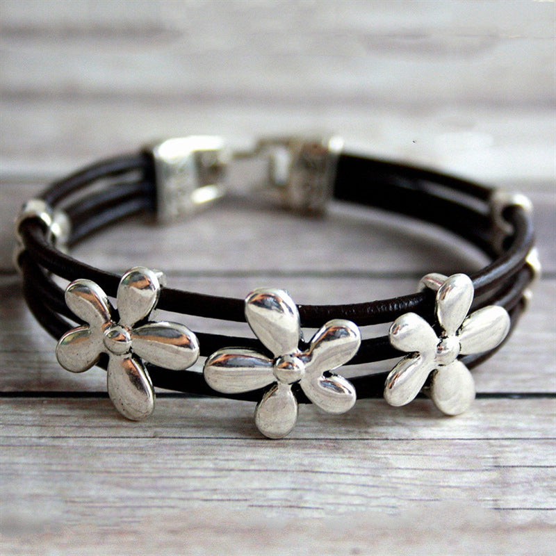 Vintage Bohemisk Blomster Armbånd