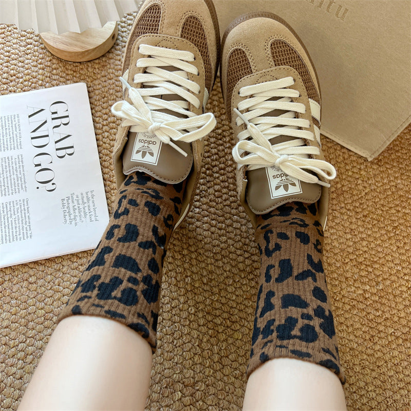 Vintage Sokker Med Leopardmønster