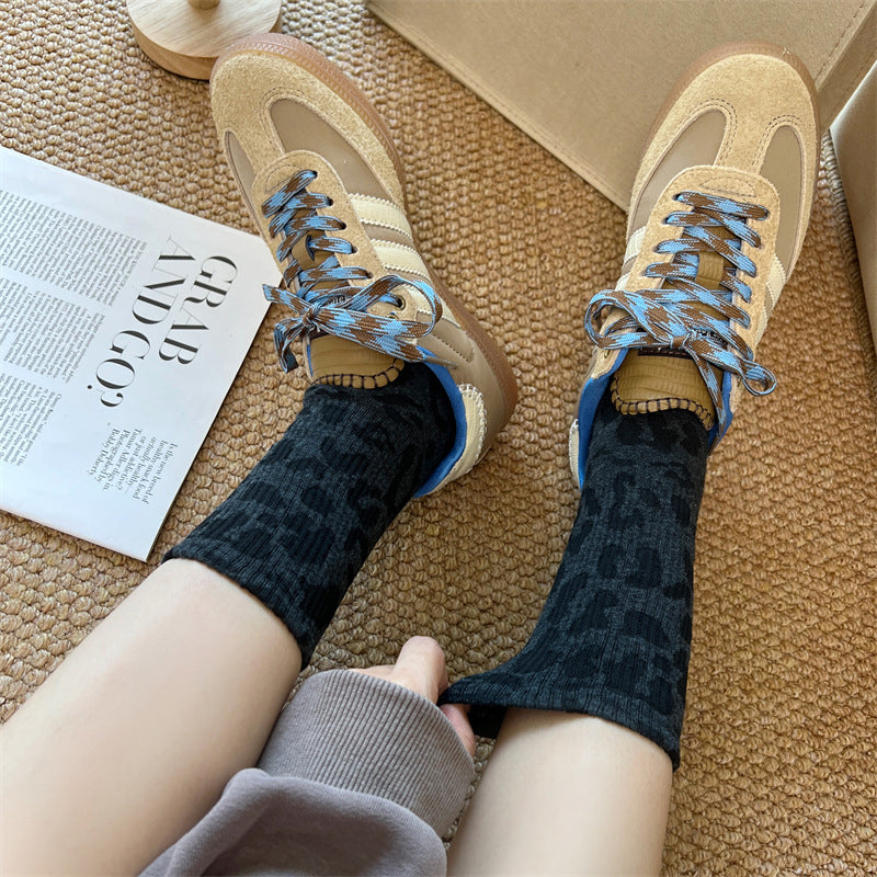 Vintage Sokker Med Leopardmønster