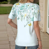 Uformell Bluse Med Blomstertrykk