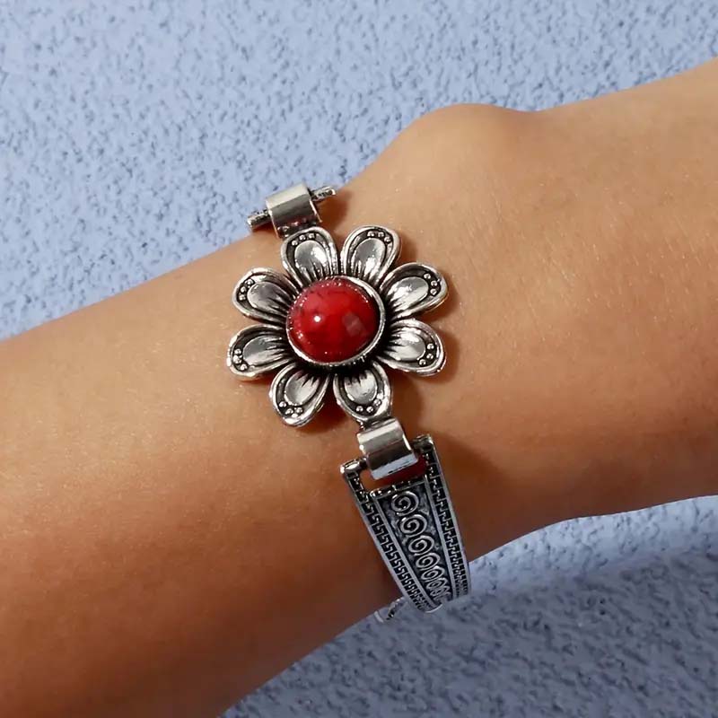 Vintage Bohemisk Blomster Armbånd