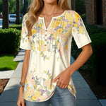 Elegant Blomstertrykk Bluse