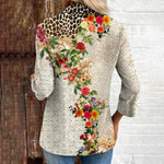 Vintage Bluse Med Blomstertrykk