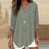 Vintage Bluse Med Blomstertrykk