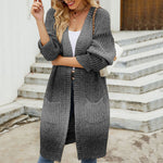 Casual Gradient Strikket Cardigan