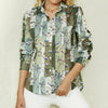 Uformell Bluse Med Blomstertrykk