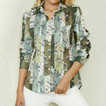 Uformell Bluse Med Blomstertrykk