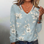 Elegant Blomstertrykk Bluse